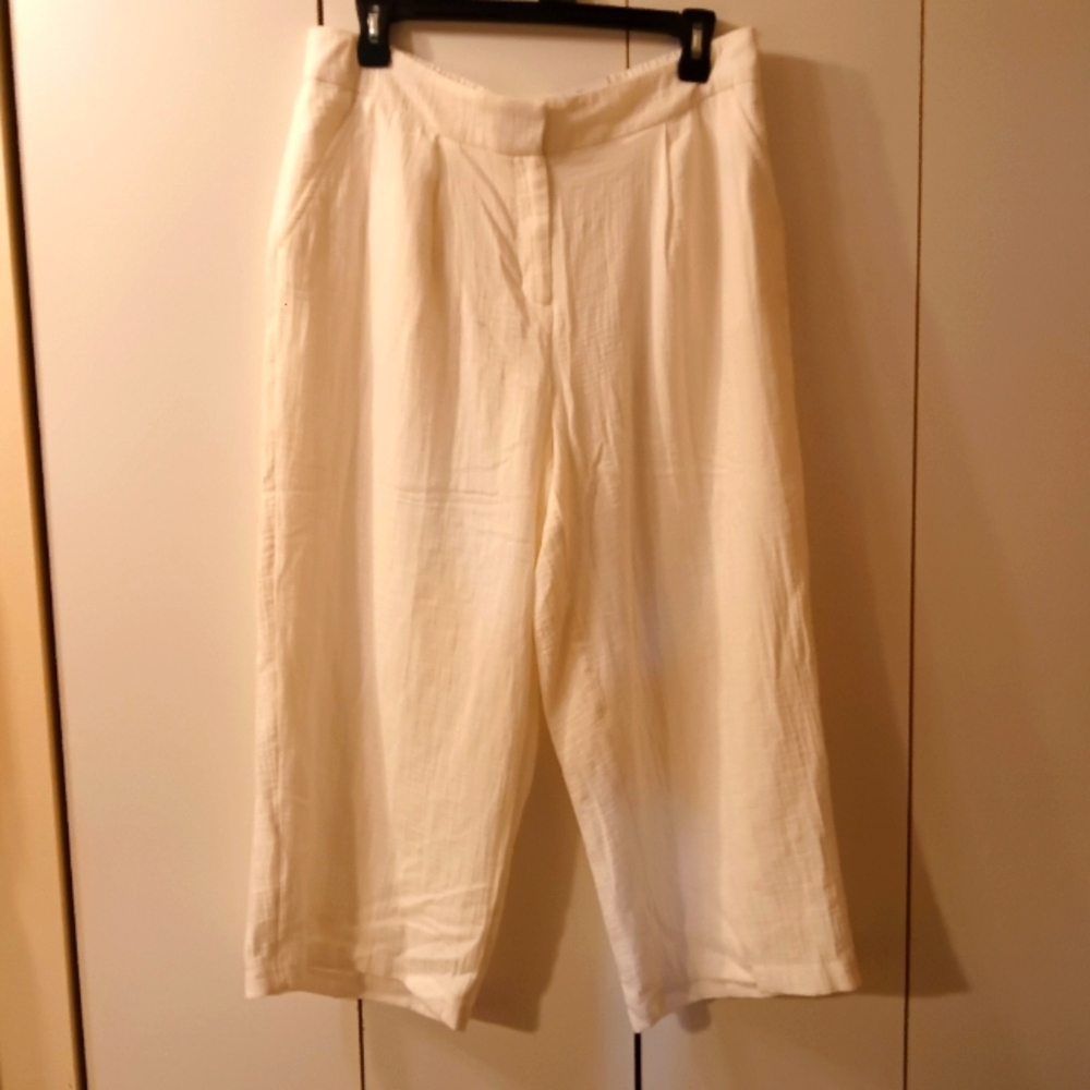 Nine West Off-White Wide-Leg Pants
